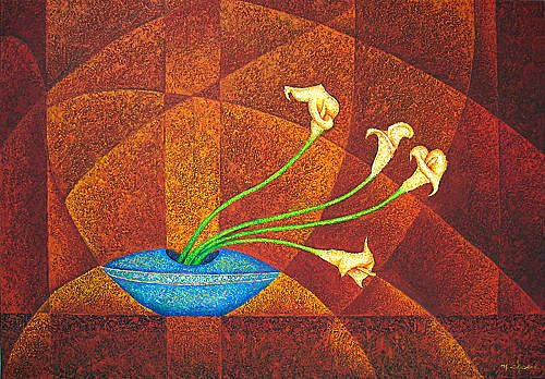 Oriental Callas, acryl on canvas, 70 x 100 cm